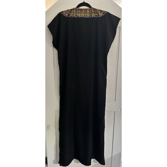 HB BRSY Egyptian Kafkan Dress Black Gold Beaded Sequin Nefertiti Tutankhamun M - Picture 5 of 6